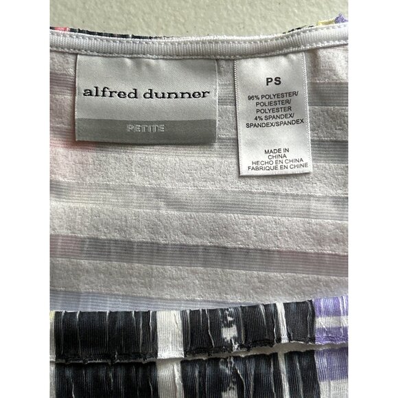 Alfred Dunner Petite Square Neck Multicolored Layered Short Sleeve Top PS - Picture 4 of 7